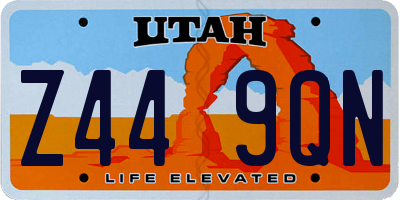 UT license plate Z449QN