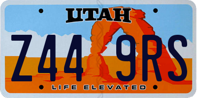 UT license plate Z449RS