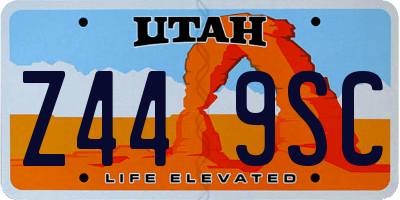 UT license plate Z449SC