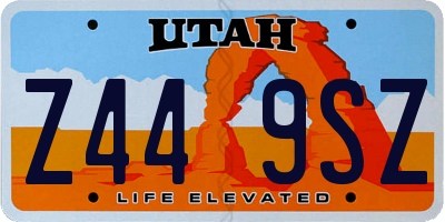 UT license plate Z449SZ