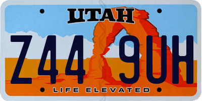 UT license plate Z449UH