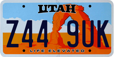 UT license plate Z449UK