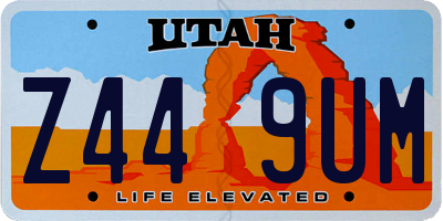 UT license plate Z449UM
