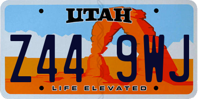 UT license plate Z449WJ