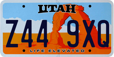 UT license plate Z449XQ
