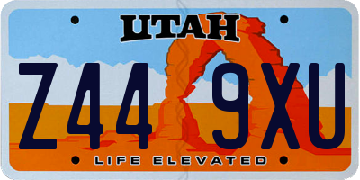 UT license plate Z449XU