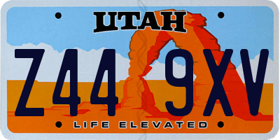 UT license plate Z449XV