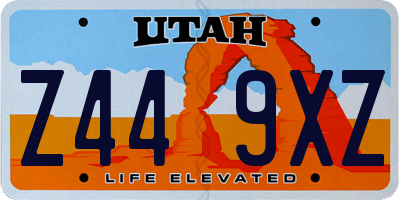 UT license plate Z449XZ