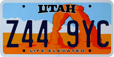 UT license plate Z449YC