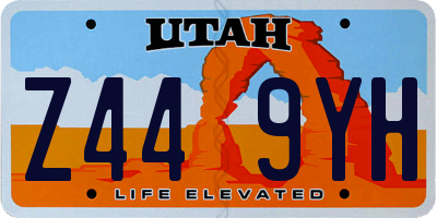 UT license plate Z449YH
