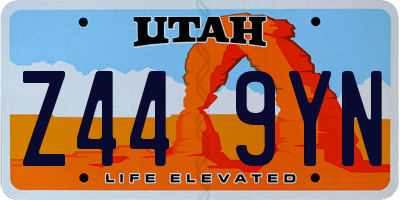 UT license plate Z449YN