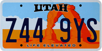 UT license plate Z449YS