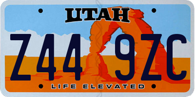 UT license plate Z449ZC