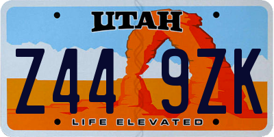 UT license plate Z449ZK
