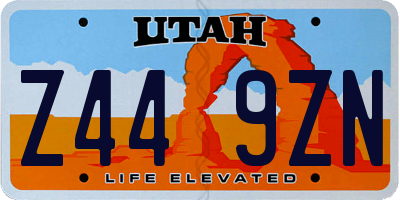 UT license plate Z449ZN