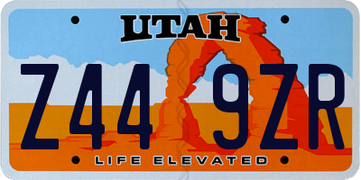 UT license plate Z449ZR