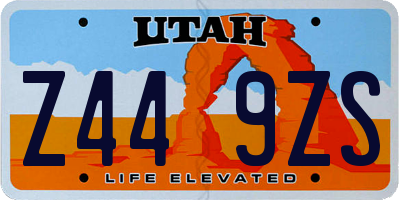 UT license plate Z449ZS