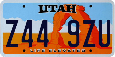 UT license plate Z449ZU