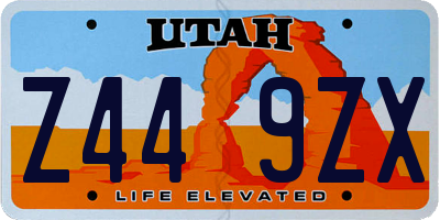 UT license plate Z449ZX