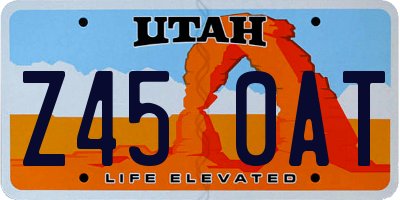 UT license plate Z450AT