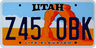 UT license plate Z450BK