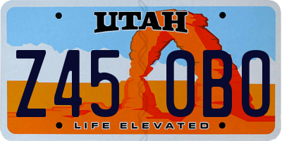UT license plate Z450BO