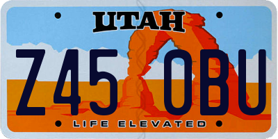 UT license plate Z450BU