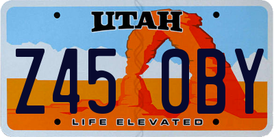UT license plate Z450BY