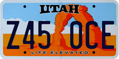 UT license plate Z450CE