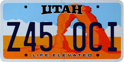 UT license plate Z450CI