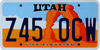 UT license plate Z450CW