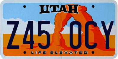 UT license plate Z450CY