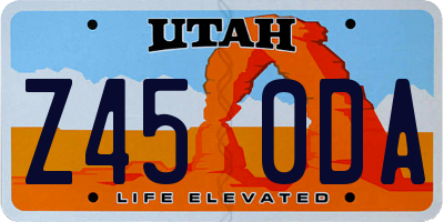 UT license plate Z450DA