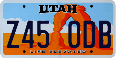 UT license plate Z450DB
