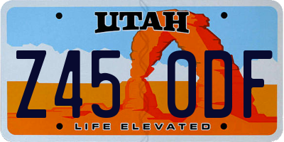 UT license plate Z450DF