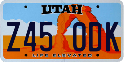 UT license plate Z450DK
