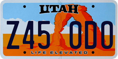 UT license plate Z450DO