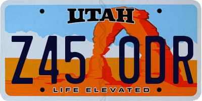 UT license plate Z450DR