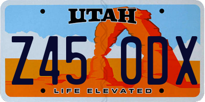 UT license plate Z450DX