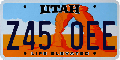 UT license plate Z450EE