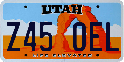 UT license plate Z450EL