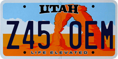 UT license plate Z450EM