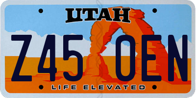 UT license plate Z450EN