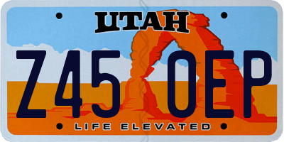 UT license plate Z450EP