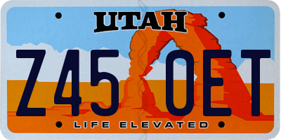 UT license plate Z450ET