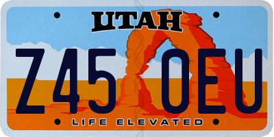 UT license plate Z450EU