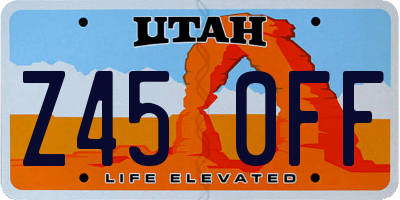 UT license plate Z450FF