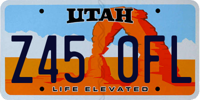 UT license plate Z450FL