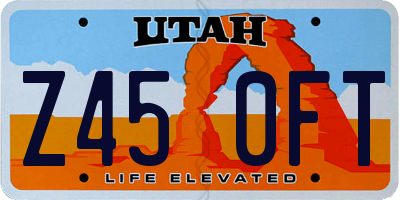 UT license plate Z450FT