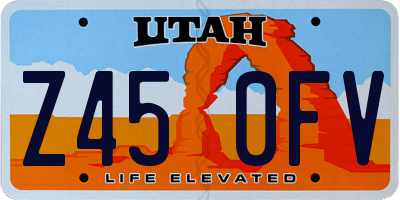 UT license plate Z450FV